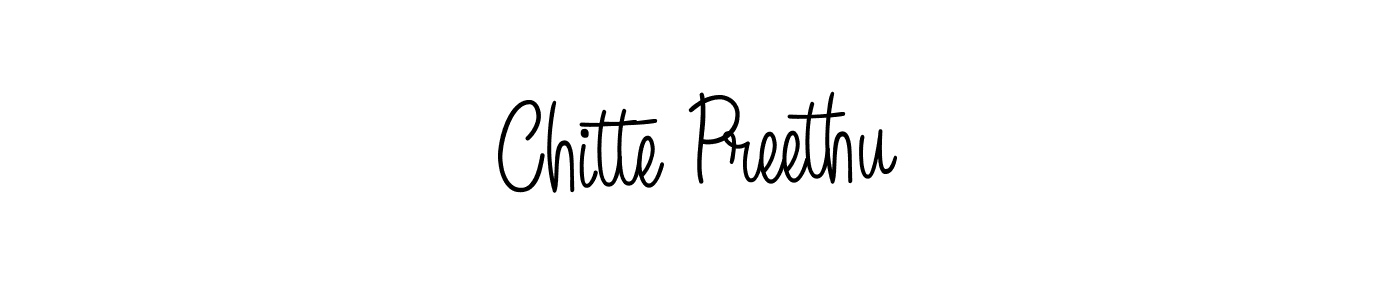 You should practise on your own different ways (Angelique-Rose-font-FFP) to write your name (Chitte Preethu) in signature. don't let someone else do it for you. Chitte Preethu signature style 5 images and pictures png