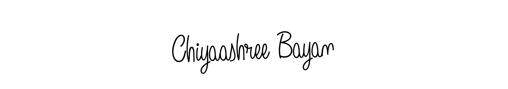 You should practise on your own different ways (Angelique-Rose-font-FFP) to write your name (Chiyaashree Bayan) in signature. don't let someone else do it for you. Chiyaashree Bayan signature style 5 images and pictures png