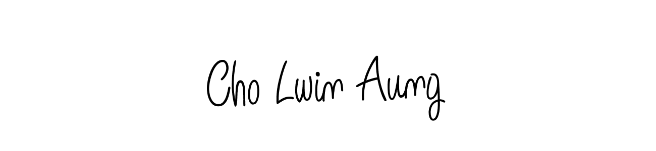 Use a signature maker to create a handwritten signature online. With this signature software, you can design (Angelique-Rose-font-FFP) your own signature for name Cho Lwin Aung. Cho Lwin Aung signature style 5 images and pictures png