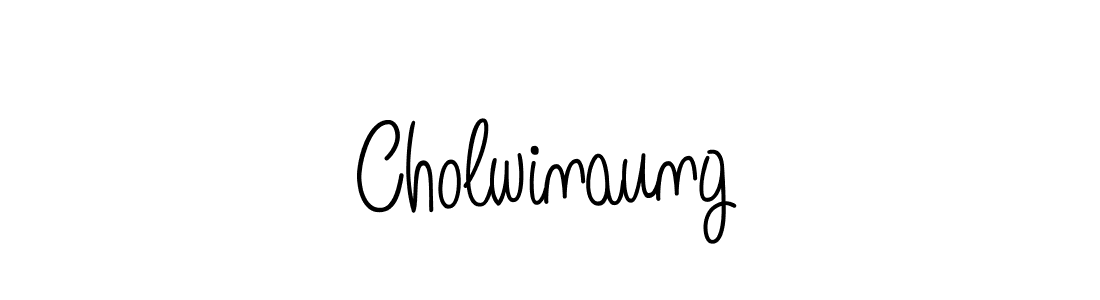 You should practise on your own different ways (Angelique-Rose-font-FFP) to write your name (Cholwinaung) in signature. don't let someone else do it for you. Cholwinaung signature style 5 images and pictures png
