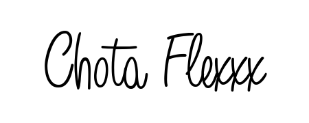 Create your official email sign-off with Chota Flexxx name in Angelique-Rose-font-FFP style. Crisp, clean, and perfectly legible across all screens. Chota Flexxx signature style 5 images and pictures png