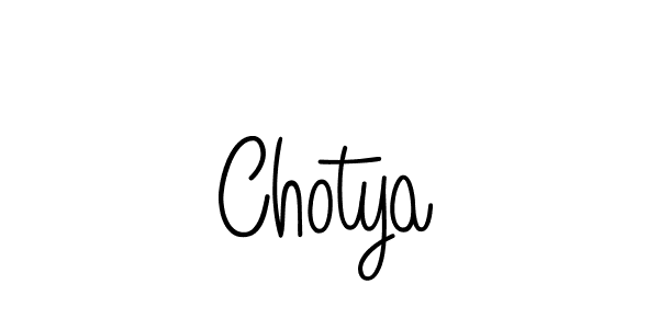 Use a signature maker to create a handwritten signature online. With this signature software, you can design (Angelique-Rose-font-FFP) your own signature for name Chotya. Chotya signature style 5 images and pictures png