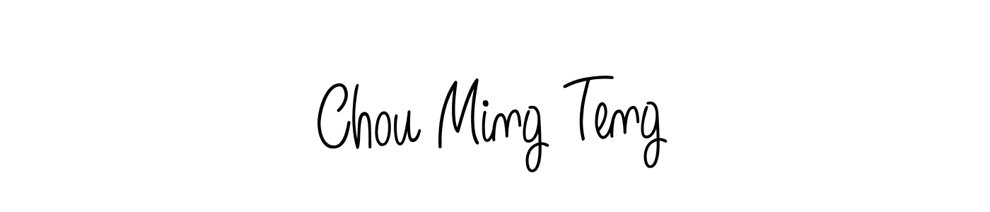 You should practise on your own different ways (Angelique-Rose-font-FFP) to write your name (Chou Ming Teng) in signature. don't let someone else do it for you. Chou Ming Teng signature style 5 images and pictures png