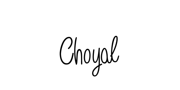 Design your own signature with our free online signature maker. With this signature software, you can create a handwritten (Angelique-Rose-font-FFP) signature for name Choyal. Choyal signature style 5 images and pictures png
