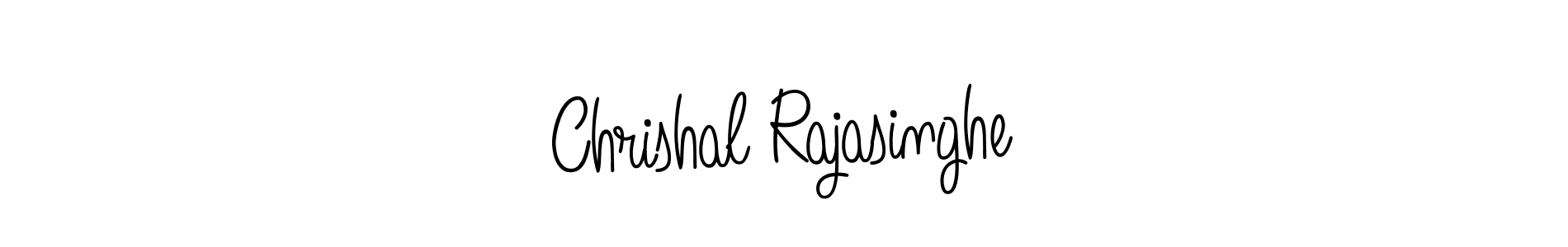 How to make Chrishal Rajasinghe name signature. Use Angelique-Rose-font-FFP style for creating short signs online. This is the latest handwritten sign. Chrishal Rajasinghe signature style 5 images and pictures png