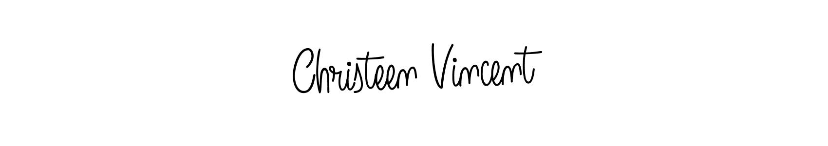How to make Christeen Vincent name signature. Use Angelique-Rose-font-FFP style for creating short signs online. This is the latest handwritten sign. Christeen Vincent signature style 5 images and pictures png