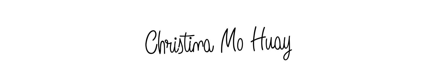 How to make Christina Mo Huay name signature. Use Angelique-Rose-font-FFP style for creating short signs online. This is the latest handwritten sign. Christina Mo Huay signature style 5 images and pictures png