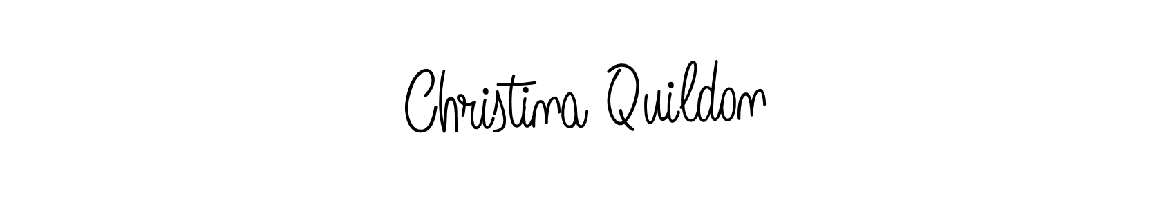 Make a beautiful signature design for name Christina Quildon. With this signature (Angelique-Rose-font-FFP) style, you can create a handwritten signature for free. Christina Quildon signature style 5 images and pictures png