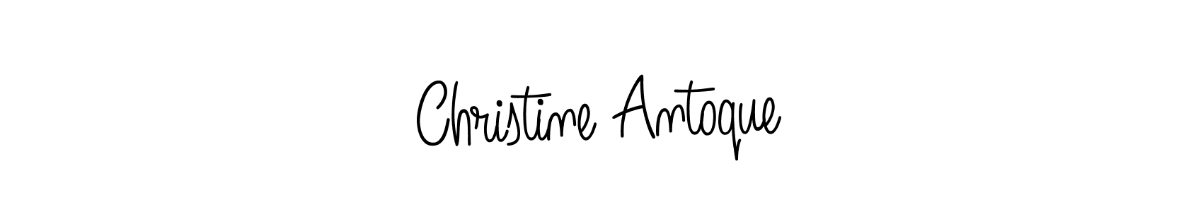 Make a beautiful signature design for name Christine Antoque. With this signature (Angelique-Rose-font-FFP) style, you can create a handwritten signature for free. Christine Antoque signature style 5 images and pictures png