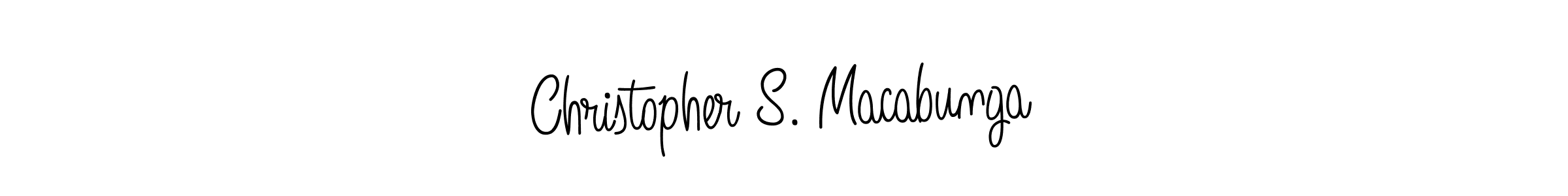 How to make Christopher S. Macabunga name signature. Use Angelique-Rose-font-FFP style for creating short signs online. This is the latest handwritten sign. Christopher S. Macabunga signature style 5 images and pictures png