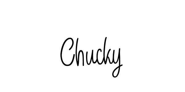 Make a beautiful signature design for name Chucky. With this signature (Angelique-Rose-font-FFP) style, you can create a handwritten signature for free. Chucky signature style 5 images and pictures png