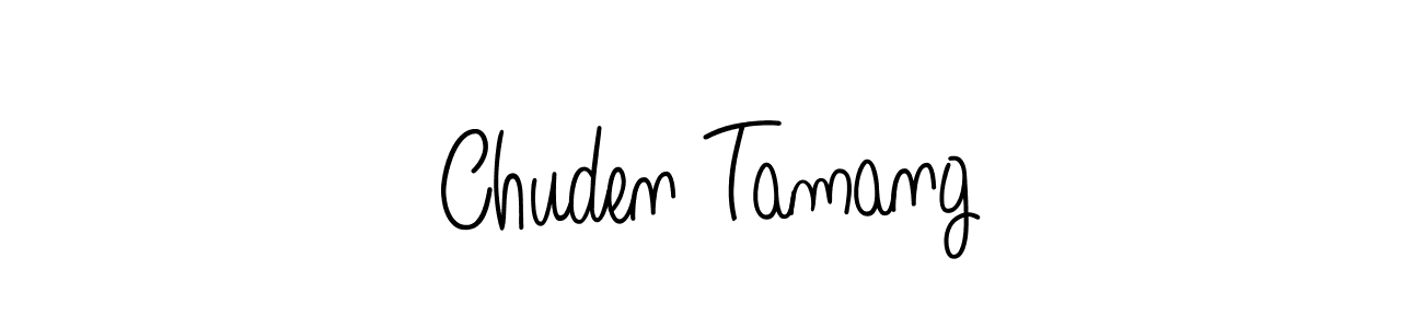 You should practise on your own different ways (Angelique-Rose-font-FFP) to write your name (Chuden Tamang) in signature. don't let someone else do it for you. Chuden Tamang signature style 5 images and pictures png
