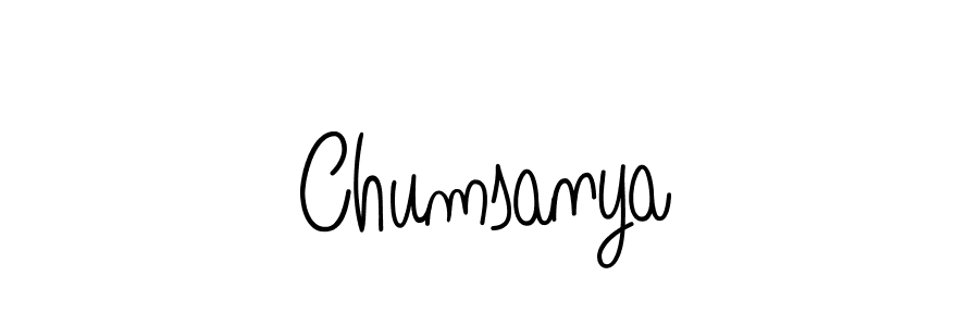 Design your own signature with our free online signature maker. With this signature software, you can create a handwritten (Angelique-Rose-font-FFP) signature for name Chumsanya. Chumsanya signature style 5 images and pictures png