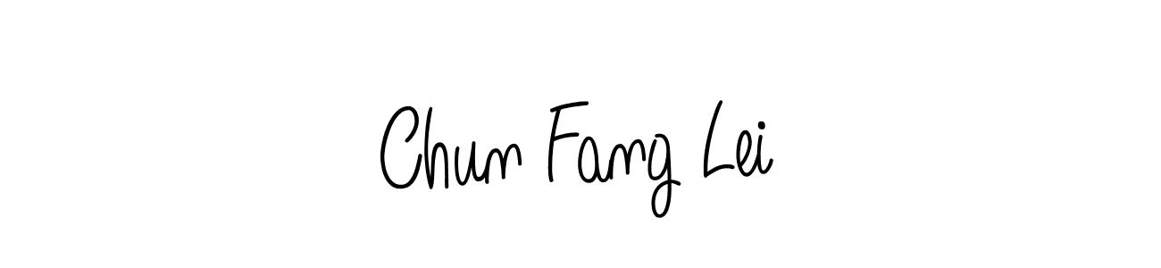 The best way (Angelique-Rose-font-FFP) to make a short signature is to pick only two or three words in your name. The name Chun Fang Lei include a total of six letters. For converting this name. Chun Fang Lei signature style 5 images and pictures png