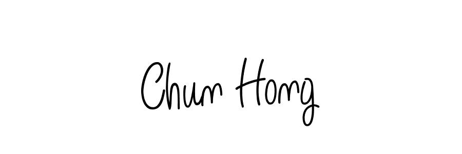 The best way (Angelique-Rose-font-FFP) to make a short signature is to pick only two or three words in your name. The name Chun Hong include a total of six letters. For converting this name. Chun Hong signature style 5 images and pictures png