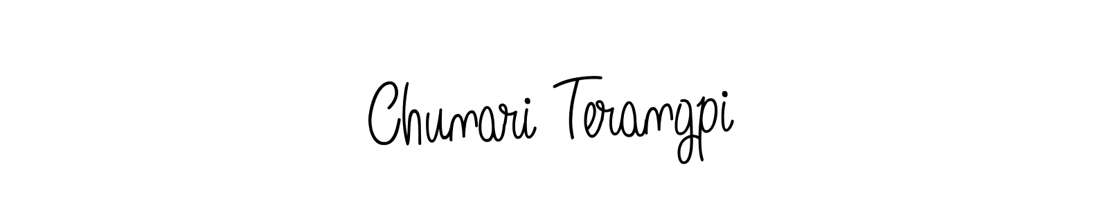 Also we have Chunari Terangpi name is the best signature style. Create professional handwritten signature collection using Angelique-Rose-font-FFP autograph style. Chunari Terangpi signature style 5 images and pictures png