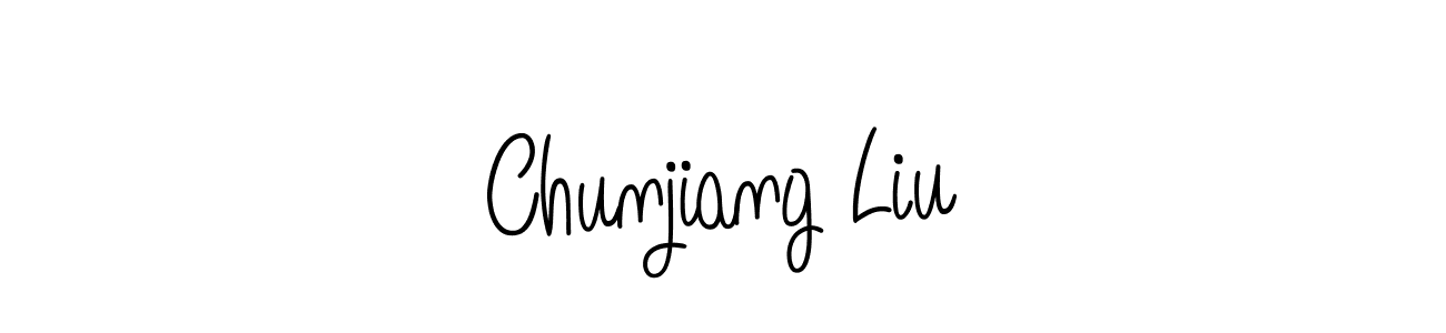 Use a signature maker to create a handwritten signature online. With this signature software, you can design (Angelique-Rose-font-FFP) your own signature for name Chunjiang Liu. Chunjiang Liu signature style 5 images and pictures png