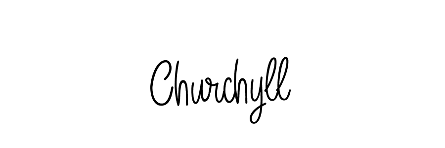 Churchyll stylish signature style. Best Handwritten Sign (Angelique-Rose-font-FFP) for my name. Handwritten Signature Collection Ideas for my name Churchyll. Churchyll signature style 5 images and pictures png