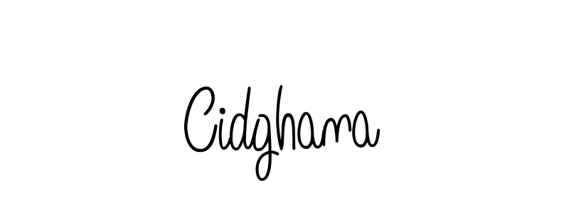 How to make Cidghana name signature. Use Angelique-Rose-font-FFP style for creating short signs online. This is the latest handwritten sign. Cidghana signature style 5 images and pictures png