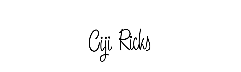 Ciji Ricks stylish signature style. Best Handwritten Sign (Angelique-Rose-font-FFP) for my name. Handwritten Signature Collection Ideas for my name Ciji Ricks. Ciji Ricks signature style 5 images and pictures png