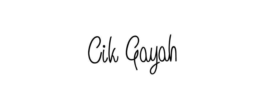 The best way (Angelique-Rose-font-FFP) to make a short signature is to pick only two or three words in your name. The name Cik Gayah include a total of six letters. For converting this name. Cik Gayah signature style 5 images and pictures png