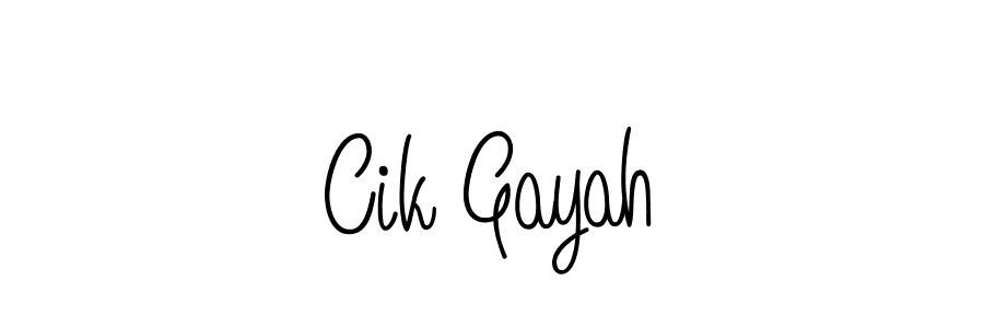 Angelique-Rose-font-FFP is a professional signature style that is perfect for those who want to add a touch of class to their signature. It is also a great choice for those who want to make their signature more unique. Get Cik Gayah name to fancy signature for free. Cik Gayah signature style 5 images and pictures png