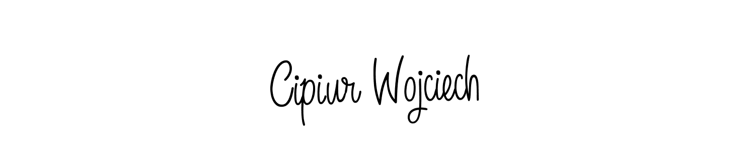 The best way (Angelique-Rose-font-FFP) to make a short signature is to pick only two or three words in your name. The name Cipiur Wojciech include a total of six letters. For converting this name. Cipiur Wojciech signature style 5 images and pictures png