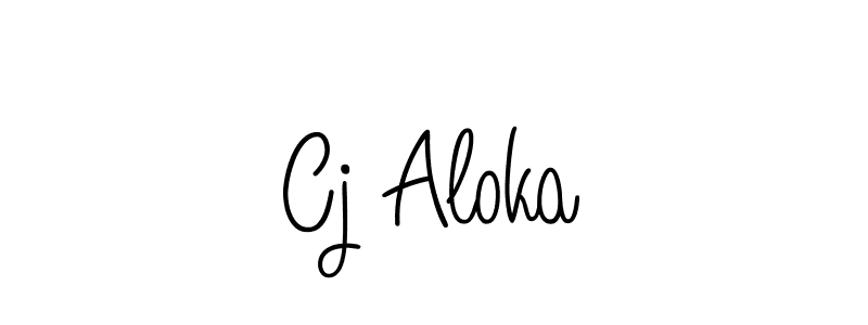 Use a signature maker to create a handwritten signature online. With this signature software, you can design (Angelique-Rose-font-FFP) your own signature for name Cj Aloka. Cj Aloka signature style 5 images and pictures png