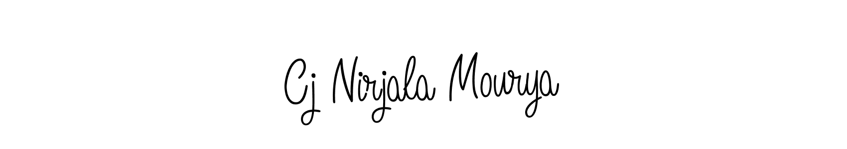 if you are searching for the best signature style for your name Cj Nirjala Mourya. so please give up your signature search. here we have designed multiple signature styles  using Angelique-Rose-font-FFP. Cj Nirjala Mourya signature style 5 images and pictures png