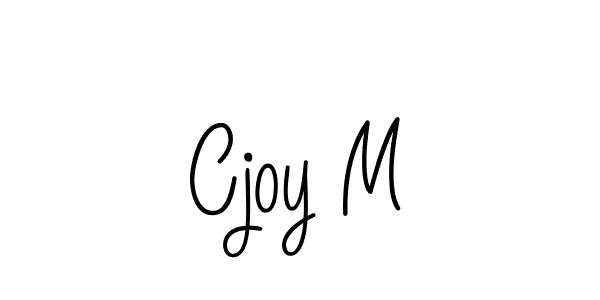 Use a signature maker to create a handwritten signature online. With this signature software, you can design (Angelique-Rose-font-FFP) your own signature for name Cjoy M. Cjoy M signature style 5 images and pictures png