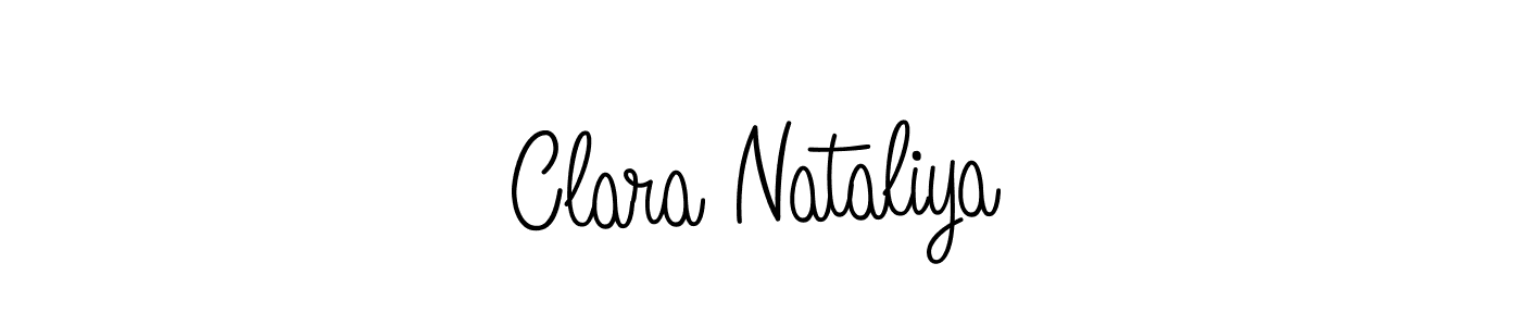 Use a signature maker to create a handwritten signature online. With this signature software, you can design (Angelique-Rose-font-FFP) your own signature for name Clara Nataliya. Clara Nataliya signature style 5 images and pictures png