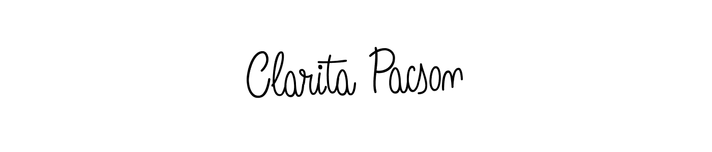 Also You can easily find your signature by using the search form. We will create Clarita Pacson name handwritten signature images for you free of cost using Angelique-Rose-font-FFP sign style. Clarita Pacson signature style 5 images and pictures png