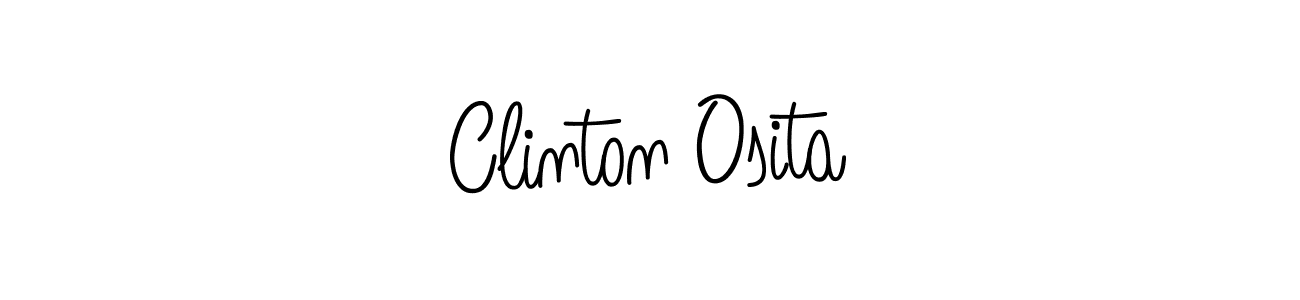 How to make Clinton Osita name signature. Use Angelique-Rose-font-FFP style for creating short signs online. This is the latest handwritten sign. Clinton Osita signature style 5 images and pictures png