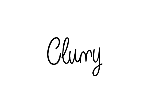 Make a beautiful signature design for name Cluny. With this signature (Angelique-Rose-font-FFP) style, you can create a handwritten signature for free. Cluny signature style 5 images and pictures png