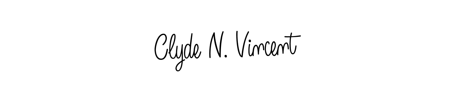 The best way (Angelique-Rose-font-FFP) to make a short signature is to pick only two or three words in your name. The name Clyde N. Vincent include a total of six letters. For converting this name. Clyde N. Vincent signature style 5 images and pictures png