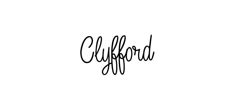Use a signature maker to create a handwritten signature online. With this signature software, you can design (Angelique-Rose-font-FFP) your own signature for name Clyfford. Clyfford signature style 5 images and pictures png