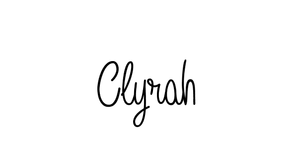 Clyrah stylish signature style. Best Handwritten Sign (Angelique-Rose-font-FFP) for my name. Handwritten Signature Collection Ideas for my name Clyrah. Clyrah signature style 5 images and pictures png