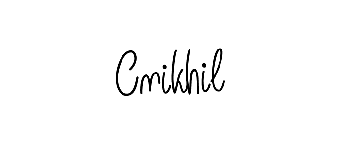 Create a beautiful signature design for name Cnikhil. With this signature (Angelique-Rose-font-FFP) fonts, you can make a handwritten signature for free. Cnikhil signature style 5 images and pictures png