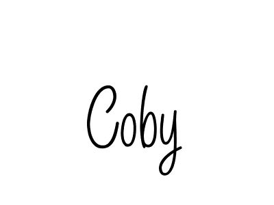 Make a beautiful signature design for name Coby. With this signature (Angelique-Rose-font-FFP) style, you can create a handwritten signature for free. Coby signature style 5 images and pictures png