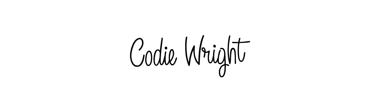 Make a beautiful signature design for name Codie Wright. With this signature (Angelique-Rose-font-FFP) style, you can create a handwritten signature for free. Codie Wright signature style 5 images and pictures png