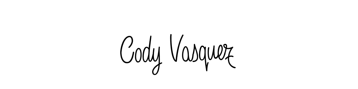 The best way (Angelique-Rose-font-FFP) to make a short signature is to pick only two or three words in your name. The name Cody Vasquez include a total of six letters. For converting this name. Cody Vasquez signature style 5 images and pictures png