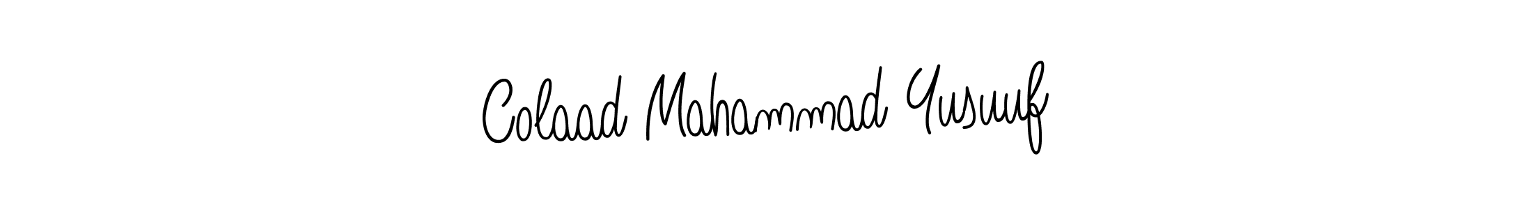 Colaad Mahammad Yusuuf stylish signature style. Best Handwritten Sign (Angelique-Rose-font-FFP) for my name. Handwritten Signature Collection Ideas for my name Colaad Mahammad Yusuuf. Colaad Mahammad Yusuuf signature style 5 images and pictures png
