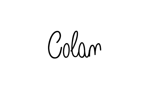 Make a beautiful signature design for name Colan. With this signature (Angelique-Rose-font-FFP) style, you can create a handwritten signature for free. Colan signature style 5 images and pictures png