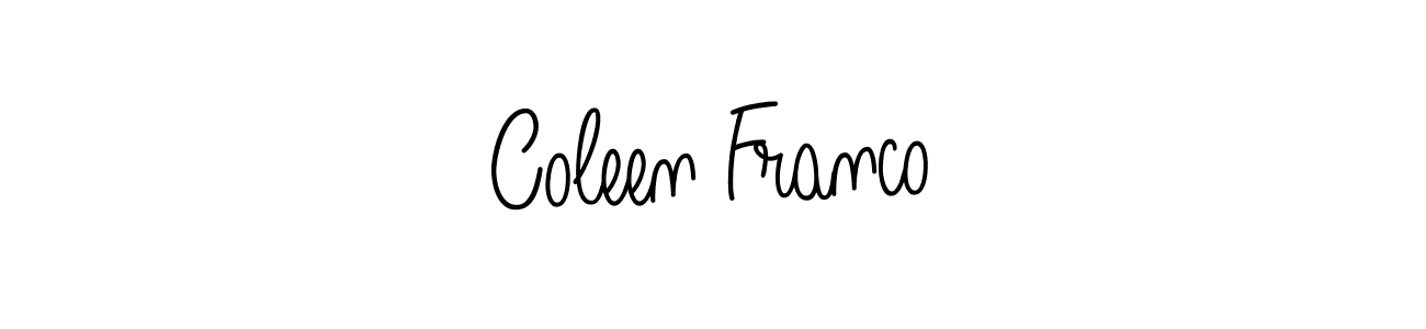 The best way (Angelique-Rose-font-FFP) to make a short signature is to pick only two or three words in your name. The name Coleen Franco include a total of six letters. For converting this name. Coleen Franco signature style 5 images and pictures png