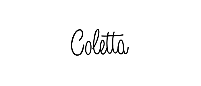 Make a beautiful signature design for name Coletta. With this signature (Angelique-Rose-font-FFP) style, you can create a handwritten signature for free. Coletta signature style 5 images and pictures png
