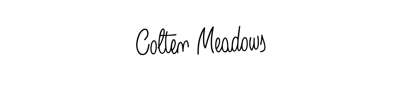 Colten Meadows stylish signature style. Best Handwritten Sign (Angelique-Rose-font-FFP) for my name. Handwritten Signature Collection Ideas for my name Colten Meadows. Colten Meadows signature style 5 images and pictures png