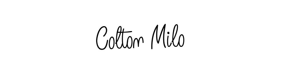 You should practise on your own different ways (Angelique-Rose-font-FFP) to write your name (Colton Milo) in signature. don't let someone else do it for you. Colton Milo signature style 5 images and pictures png