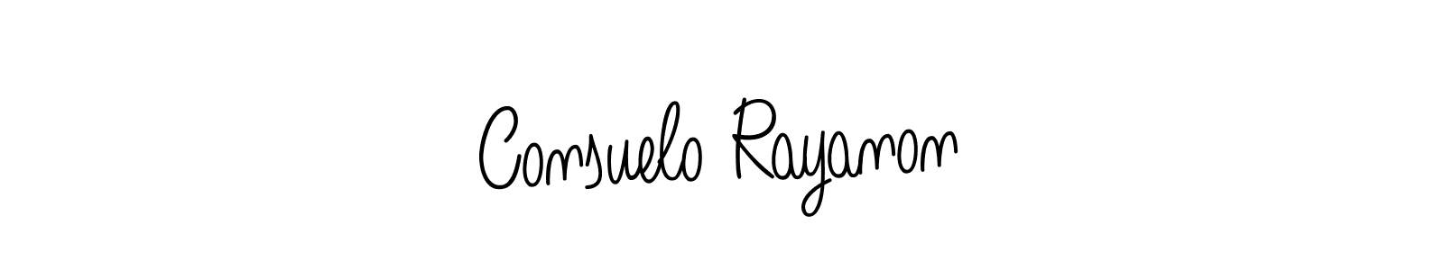 Also we have Consuelo Rayanon name is the best signature style. Create professional handwritten signature collection using Angelique-Rose-font-FFP autograph style. Consuelo Rayanon signature style 5 images and pictures png