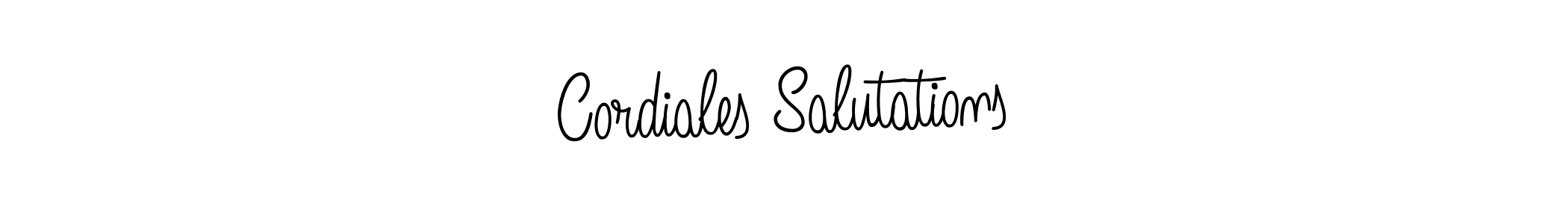 How to make Cordiales Salutations name signature. Use Angelique-Rose-font-FFP style for creating short signs online. This is the latest handwritten sign. Cordiales Salutations signature style 5 images and pictures png