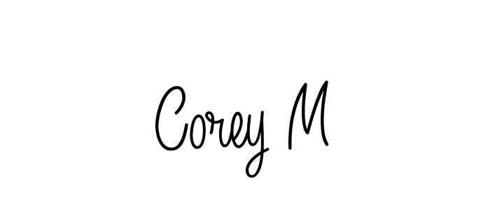 Make a beautiful signature design for name Corey M. With this signature (Angelique-Rose-font-FFP) style, you can create a handwritten signature for free. Corey M signature style 5 images and pictures png